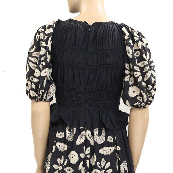 Sea New York Thea Midi Dress Smocked Tie Dye Printed Puff Sleeve XXS-00 280231 - Picture 12 of 13